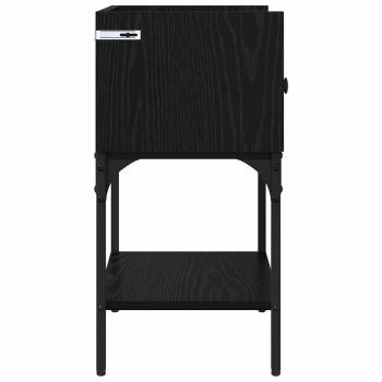 Nachttisch Schwarz Eichen-Optik 40 x 29 x 60 cm Holzwerkstoff