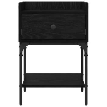 Nachttisch 2 pcs Schwarz Eichen-Optik 40 x 29 x 60 cm