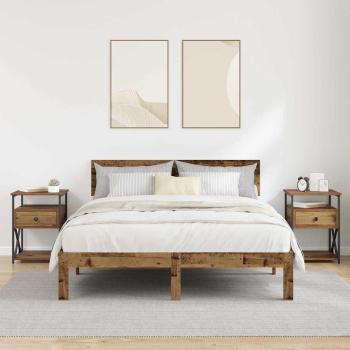 Nachttisch 2 pcs Altholz 40 x 42 x 55 cm Holzwerkstoff