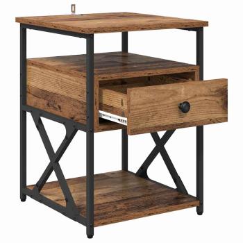 Nachttisch 2 pcs Altholz 40 x 42 x 55 cm Holzwerkstoff