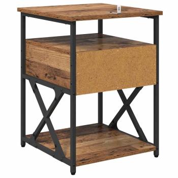 Nachttisch 2 pcs Altholz 40 x 42 x 55 cm Holzwerkstoff
