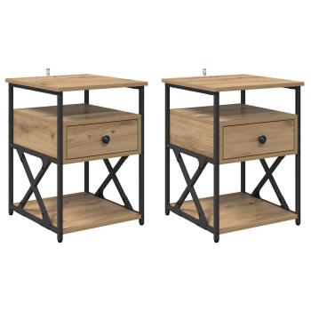Nachttisch 2 pcs Artisan-Eiche 40 x 42 x 55 cm Holzwerkstoff