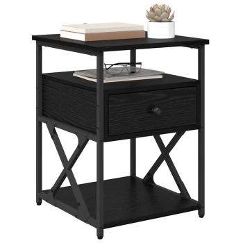 Nachttisch 2 pcs Schwarz Eichen-Optik 40 x 42 x 55 cm