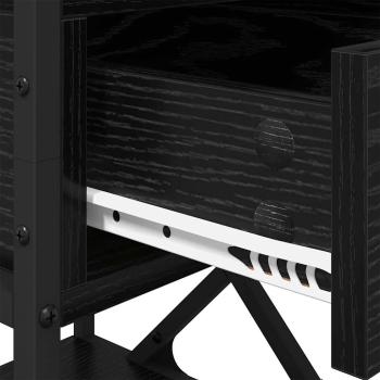 Nachttisch 2 pcs Schwarz Eichen-Optik 40 x 42 x 55 cm