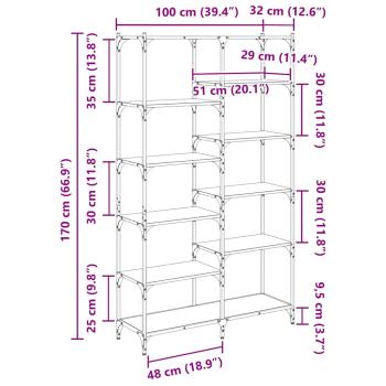 Regal Altholz 100 x 32 x 170 cm Holzwerkstoff