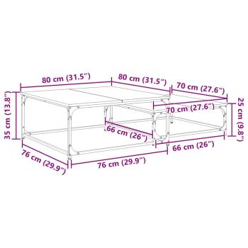 Nesting Couchtisch 2 pcs Altholz 80 x 8035 x cm Holzwerkstoff