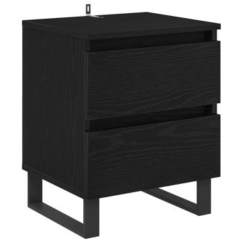 Nachttisch Schwarz Eichen-Optik 40 x 35 x 50 cm Holzwerkstoff