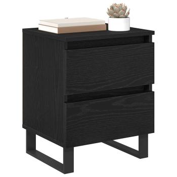 Nachttisch Schwarz Eichen-Optik 40 x 35 x 50 cm Holzwerkstoff