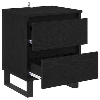 Nachttisch Schwarz Eichen-Optik 40 x 35 x 50 cm Holzwerkstoff