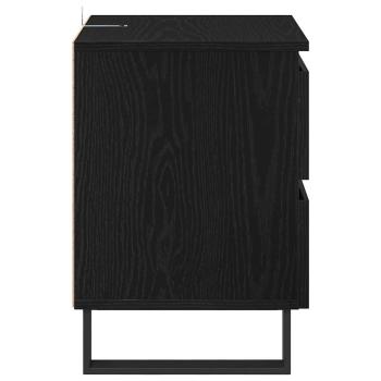 Nachttisch Schwarz Eichen-Optik 40 x 35 x 50 cm Holzwerkstoff