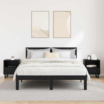 Nachttisch 2 pcs Schwarz Eichen-Optik 40 x 35 x 47,5 cm