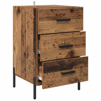 Nachttisch mit Schubladen Altholz 40 x 40 x 66 cm Holzwerkstoff
