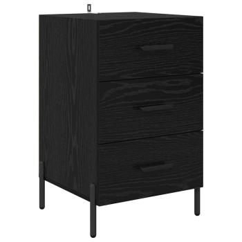 Nachttisch Schwarz Eichen-Optik 40 x 40 x 66 cm Holzwerkstoff