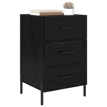 Nachttisch Schwarz Eichen-Optik 40 x 40 x 66 cm Holzwerkstoff
