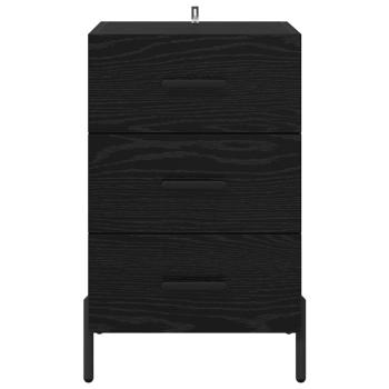 Nachttisch Schwarz Eichen-Optik 40 x 40 x 66 cm Holzwerkstoff