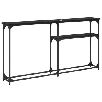 Konsolentisch Schwarz Eichen-Optik 145x22.5x75cm Holzwerkstoff