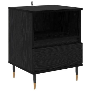 Nachttisch 2 pcs Schwarz Eichen-Optik 40 x 35 x 50 cm
