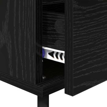 Nachttisch 2 pcs Schwarz Eichen-Optik 40 x 35 x 50 cm