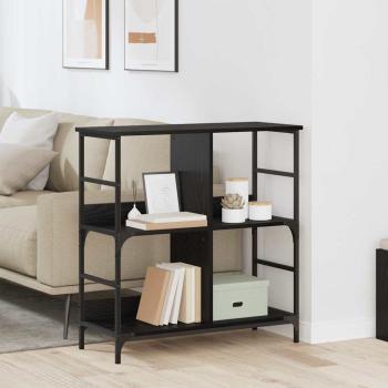 ARDEBO.de - Regal Schwarz Eichen-Optik 78,5 x 33 x 82 cm Holzwerkstoff