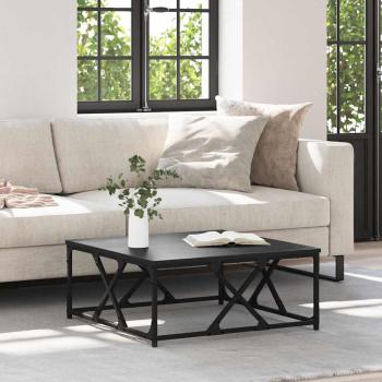 ARDEBO.de - Couchtisch Schwarz Eichen-Optik 70 x 70 x 30 cm Holzwerkstoff