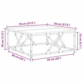 Couchtisch Schwarz Eichen-Optik 70 x 70 x 30 cm Holzwerkstoff