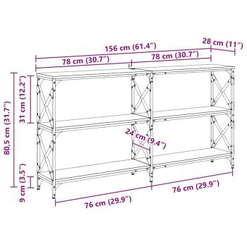 Konsolentisch Artisan-Eiche 156 x 28 x 80,5 cm Holzwerkstoff