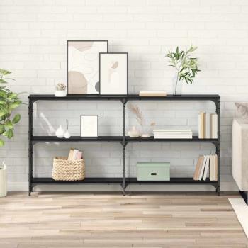 ARDEBO.de - Konsolentisch Schwarz Eichen-Optik 156 x 28 x 80,5 cm