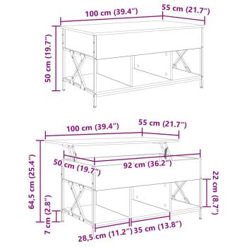 Couchtisch Altholz 100 x 55 x 50 cm Holzwerkstoff