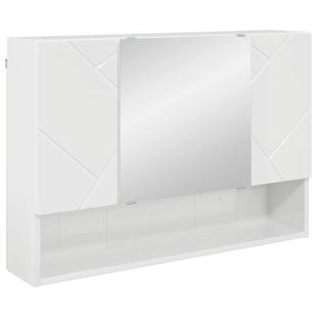 Badezimmer-Spiegelschrank Hochglanz-Weiß 80 x 17 x 55 cm
