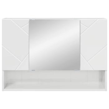 Badezimmer-Spiegelschrank Hochglanz-Weiß 80 x 17 x 55 cm