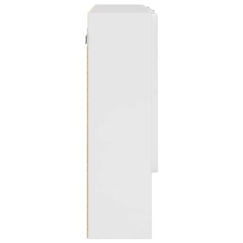 Badezimmer-Spiegelschrank Hochglanz-Weiß 80 x 17 x 55 cm