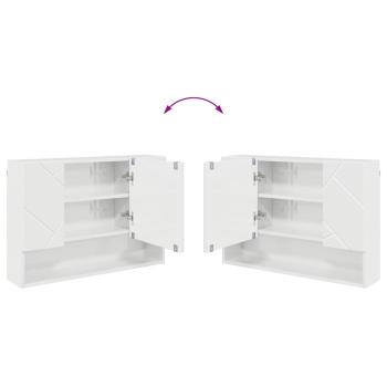 Badezimmer-Spiegelschrank Hochglanz-Weiß 80 x 17 x 55 cm