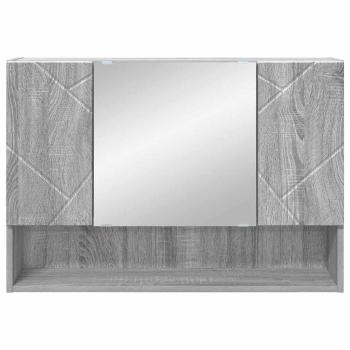 Badezimmer-Spiegelschrank mit Tür Grau Sonoma 80 x 17 x 55 cm