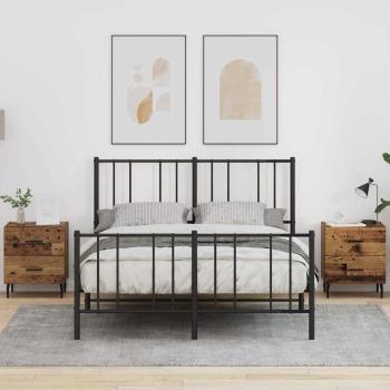 ARDEBO.de - Nachttisch 2 pcs Altholz 40 x 35 x 47,5 cm Holzwerkstoff