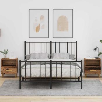 ARDEBO.de - Nachttisch 2 pcs Altholz 40 x 35 x 47,5 cm Holzwerkstoff