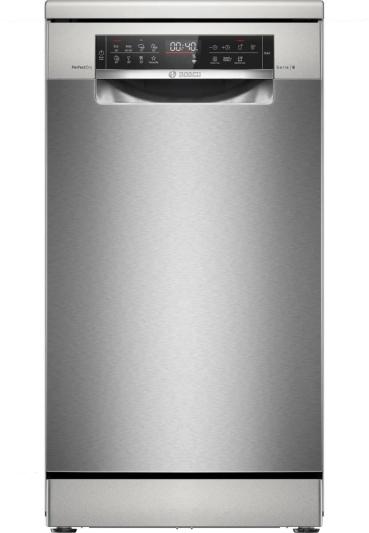 ARDEBO.de Bosch SPS6YMI14E Serie 6 Standgeschirrspüler, 45 cm breit, 10 Maßgedecke, Silence Plus, 3-fach Rackmatik, Silver Inox