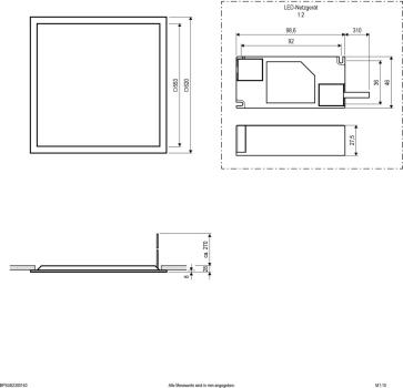 EVN OFFICIUM IN LED Einbaupanel, quadisch, IP20, 30W, 4000K, 3900lm, 220-240V/AC, 198-280V/DC, schaltbar, weiß (BPSU62300140)