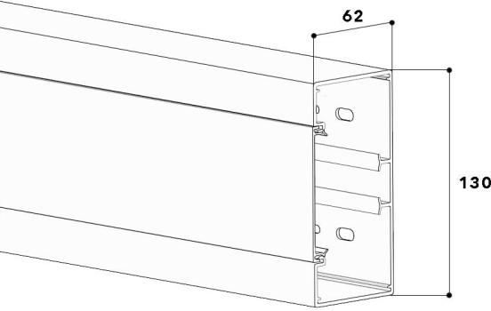 GGK 17999 Brüstungskanal BR 60x130/80-9010, PVC, Unter-/Oberteil, 80 mm OT, alpinweiß