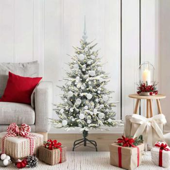 ARDEBO.de - Künstlicher beleuchteter Weihnachtsbaum mit Kugel-Set Grün