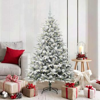 ARDEBO.de - Künstlicher beleuchteter Weihnachtsbaum mit Kugel-Set Grün