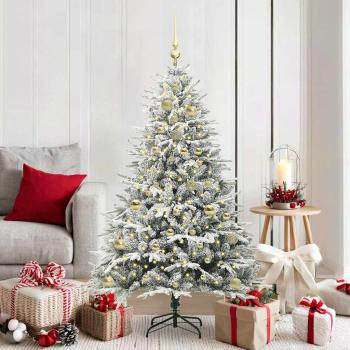 ARDEBO.de - Künstlicher beleuchteter Weihnachtsbaum mit Kugel-Set Grün