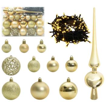 Künstlicher beleuchteter Weihnachtsbaum mit Kugel-Set Grün