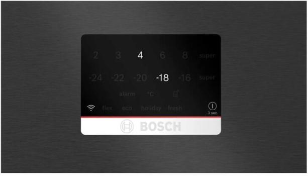 Bosch KGP86AXB0N Serie 8 Stand Kühl-Gefrierkombination, 86 cm breit, 621 L, Twin No Frost, VitaFresh plus, Urlaubsschaltung, Kindersicherung, Gebürsteter schwarzer Stahl Anti Fingerprint