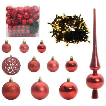 Künstlicher beleuchteter Weihnachtsbaum mit Kugel-Set Grün
