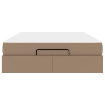 Bettgestell mit Matratze Cappuccino 160 x 200 cm Kunstleder