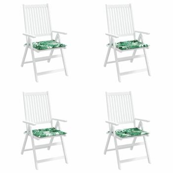 Stuhlkissen 4 Stück Blattmuster 50x50x4 cm Stoff