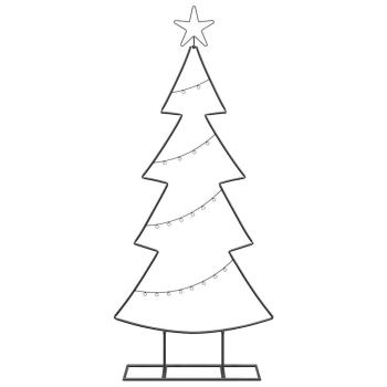 Metall Weihnachtsbaum mit Ständer Schwarz 125 cm Stahl