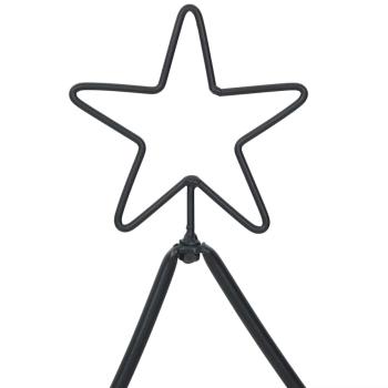Metall Weihnachtsbaum mit Ständer Schwarz 125 cm Stahl