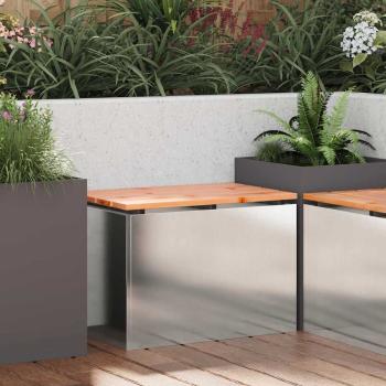 ARDEBO.de - Gartenbank Silber 60 x 40 x 43 cm Edelstahl