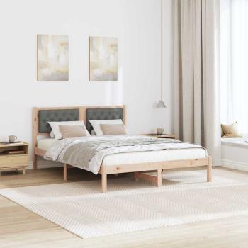 Bettgestell mit Kopfteil Dunkelgrau 140 x 200 cm Stoff